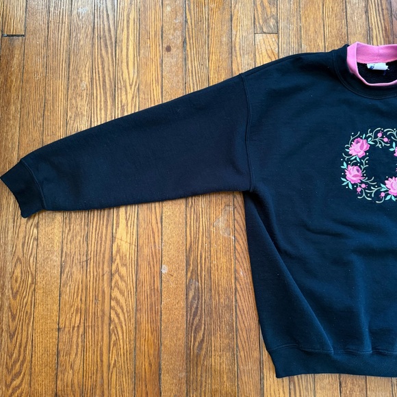 90’s Jeweled Roses Vintage Granny Sweater - Picture 4 of 11